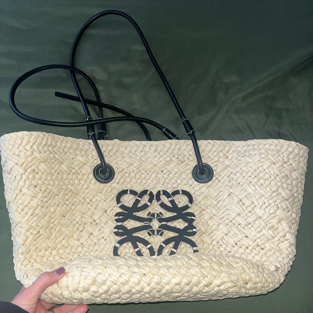 “Loewe” Small Anagram Basket Tote Black